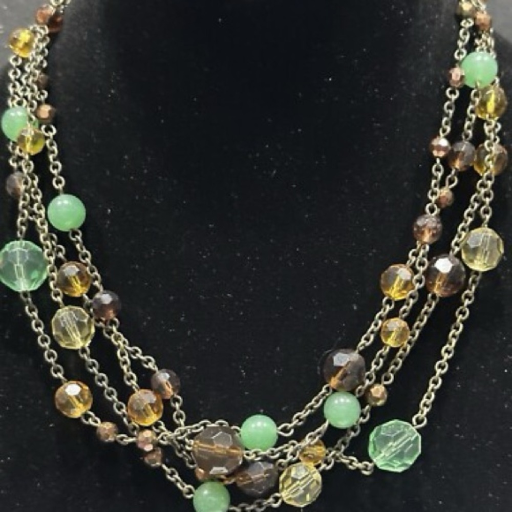 Lia Sophia Signed Vintage Four Strand Beaded Necklace